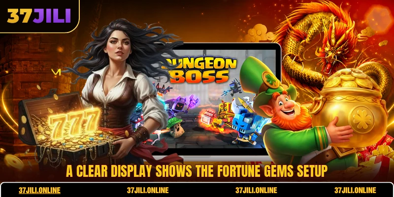 A clear display shows the Fortune gems setup